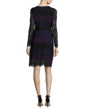 Ophelia Striped Lace A-Line Dress, Jasmine Multi