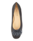 Flynn Beaded Suede Pump, Dark Gray