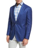Port Vauban Windowpane Sport Coat, Blue
