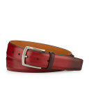 Smooth Leather Belt, Red