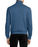 Cashmere-Silk Turtleneck Sweater, True Blue