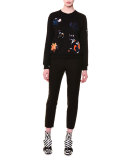 Long-Sleeve Cat Sweatshirt, Black