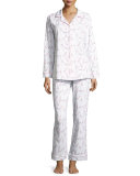 Rosé All Day Printed Pajama Set, White