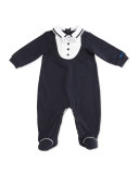 Jersey Tuxedo Footie Pajamas, Indigo, Size 3-9 Months