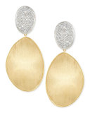 Large Diamond Lunaria 18k Gold Double-Drop Earrings