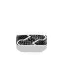Men's Forged Carbon Band Ring with Black Diamonds