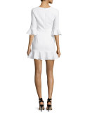 Bell-Sleeve Flounce Dress
