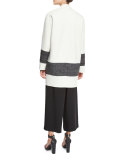 Elgin Reversible Open-Front Blanket Coat, Blanc/Black