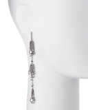 Tallulah Crystal Chain Drop Earrings, Gray Metallic
