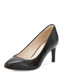 Carla Grand.OS Leather Pointed-Toe Pump, Black