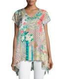 Azzy Printed Trapeze Top, Plus Size  