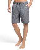 Sergio Printed Woven Lounge Shorts, Gray/White