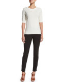 Mid-Rise Skinny Pants, Black