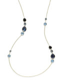 18K Rock Candy Gelato Grouped Station Necklace in Midnight Rain, 37"