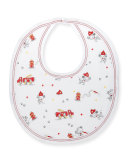 Fire Chief Reversible Baby Bib, White