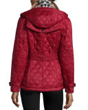 Finsbridge Check-Lined Short Quilted Coat W/ Removable Hood