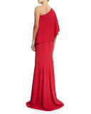 One-Shoulder Crepe Gown