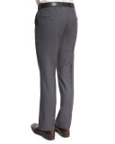 Genesis Slim-Fit Wool Trousers, Charcoal