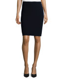 Virgin Wool Pencil Skirt, Black
