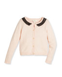 tippy embellished button-front cardigan, pink, size 2-6