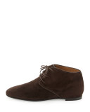 Ada Suede Lace-Up Bootie, Dark Brown