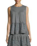 The Jubilee Embroidered Tank, Gray