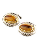 Tiger's Eye Oval Cuff Links