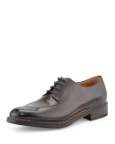 Malta Tramezza Calfskin Split-Toe Oxford with Norwegian Welt, Chocolate