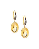 Citrine & White Sapphire Drop Earrings