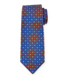 Neat Circle-Medallion Printed Silk Tie
