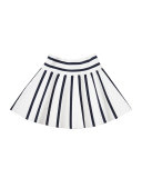 Striped Fit-and-Flare Skirt, Blue/White, Size 8-14