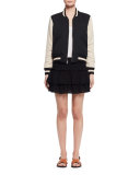 Kamelie Tiered Voile Mini Skirt, Black