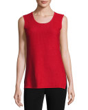 Round-Neck Sleeveless Tank, Red 