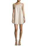 Estelle Metallic Sleeveless Shift Dress, Gold
