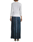 Double-Trim Cardigan, Paper White  