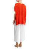 V-Neck Boxy Linen-Blend Sweater 