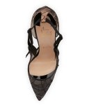 Hot Jeanbi Lace 100mm Red Sole Pump, Version Black