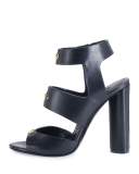 Rivet Leather 105mm Sandal, Black