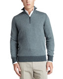 Roadster Half-Zip Cashmere Sweater, Green