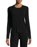 Long-Sleeve Silk Crewneck Tee