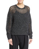 Montero Netted Pullover Sweater, Black