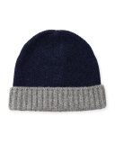 Denver Bicolor Cashmere Beanie Hat
