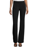 Slim-Fit Boot-Cut Pants, Black