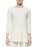 Ottoman Knit 3/4-Sleeve Tunic, Petite