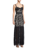 Sleeveless Lace Bustier Mermaid Gown 
