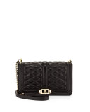 Love Quilted Crossbody Bag, Black