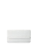 Crocodile Bar Clutch Bag, White Shiny