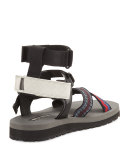 Runway Nylon Strap Sandal, Multicolor/Black