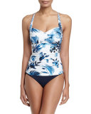 Twist-Front Tankini Swim Top, White