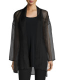 Long Washed Silk Organza Jacket 